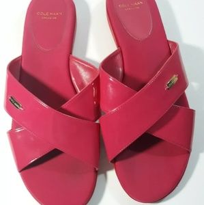 Cole haan hot pink criss cross slides size 9.5 B